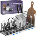 Better Things Home 12+ Expandable Pan and Pot Lid Organizer Rack for Cabinet, Pot Lid Holder Pot Organizers Inside Cabinet, Pots and Pans Organizer Under Cabinet (Dark Grey, LID ORGANIZER)