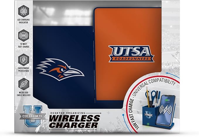 SOAR NCAA Unisex Cell Phone Wireless Charging Stand and Desktop Organizer