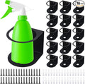 Gerrii 16 Pcs Spray Bottle Holder Wall Mount Bottle Organizer Spray Can Holder Organizer for Garage and Workspace Stainless Steel Easy Install Craft Workspace Paint Rack with Hardware (Black)
