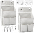 2-Pack Hanging Storage Organizer, Over The Door Hanging Bags/Wall Baskets Storage with Pockets for Home, RV, Office and More (2, White)