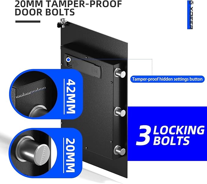 XDeer Biometric Safe Box, Quick-Access Security Safe Box with Upgraded Fingerprint, Steel Handgun Safe Lock Box for Kid/Home/Office (2.04 Cu.Ft【NO FPR】)