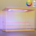 NONEMEY Clear Acrylic Display Case with Light ,3/4/5/6 Tier Multiple Color Lights via Remote Control Dustproof Display Box for Collectibles Figures Mini Toys (3Tier 12.4*7*9inch)