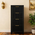 Modern Solid Wood Chest of Drawers, Multifunctional Large-Capacity Storage Drawer Cabinet, Dresser Organizer with Metal Handle, for Hallway, Entryway, Black