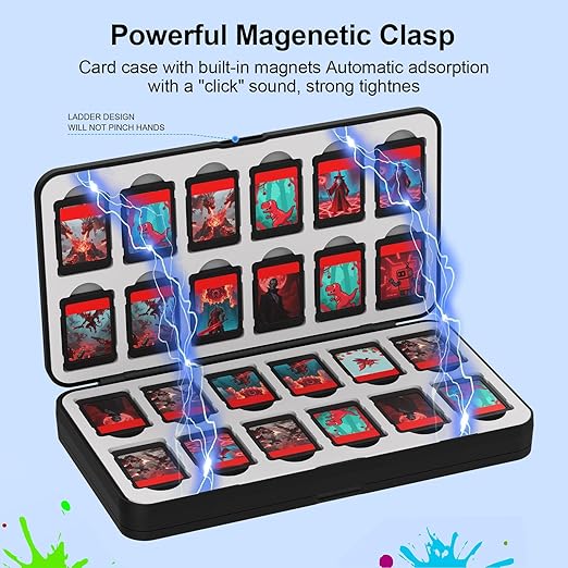 iPLYGAM Switch Game Case for Nintendo Switch 2/Switch/OLED/Lite with 48 Slots and 80 Memory Micro SD Card Storage, Portable Travel Switch Game Holder Organizer, Game Card Protective for Festival Gift