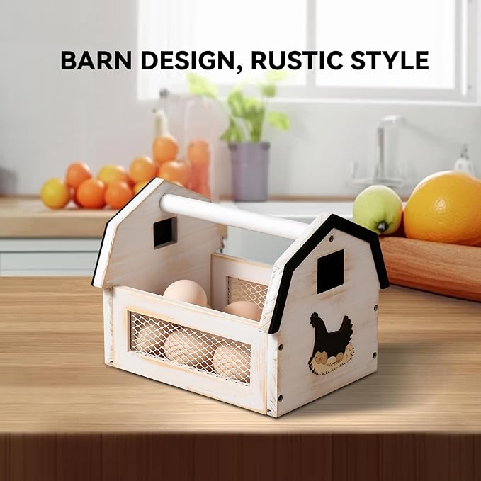 Egg Basket for Gathering Fresh Eggs, Farmhouse Wood Egg Collecting Basket, Egg Basket Countertop. ZSHLXM