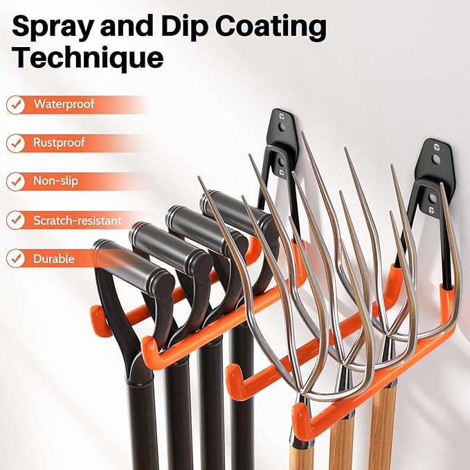 Garage Hooks Heavy Duty, 8 Pack Wall Mount Storage Hangers with Extension Cord Holder Organizer, for Power Tool, Garden Tool, Utility, Ladder, Hose and More