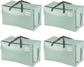 VENO 4 Pack Moving Bags and Large Christmas Decoration Storage Bins with lids. Alternative to Moving Boxes, Packing Supplies for College. Heavy Duty Totes (Shiny Light Green, 4 Pack)