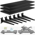 3 Pcs Gridwall Shelf with Metal Brackets, 16"x 8" Wooden Gridwall Shelves Heavy Duty Gridwall Shelving Organizer Accessories for Garage, Visualizer, Workbench and Bitchenette