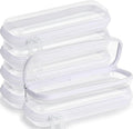 Sanwuta 6 Pcs Clear Hard Zipper Case Hard Plastic Zipper Pouches Transparent Makeup Bag Pencil Pouches for Travel Snacks Christmas Trinket Storage Organizer Box(White,7.87 x 2.56 x 1.57 Inch)