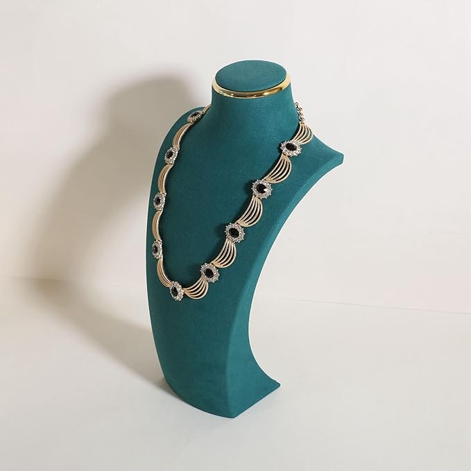 velvet necklace display stand, necklace display holder for selling, bust jewelry display, necklace mannequin display stand【Green-Large】