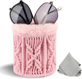 RayLove Glasses Holder for Nightstand, Boho Decor Eyeglass Case, Plush Lined Glasses Holder Stand for Office Desk Organizer