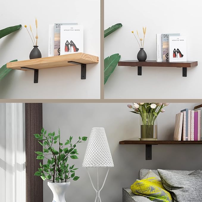 6"x 4"Shelf Brackets, die-cast Formation, Vertical Angle, Premium Alloy Metal Heavy Duty Shelf Bracket, high Strength Mounting Hardware Included, Corner Brace Joint,Pack of 4 ,6 INCH x4 INCH(No Beam)