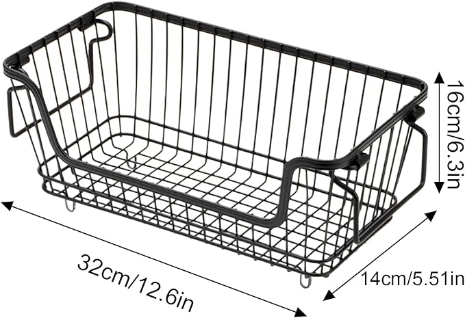 Stackable Storage Basket, Easy Application,32x16x14c, Deep Freezer Bins, Refrigerator Storage Bins, Versatile Organizer, For Chest Freezer Ice Cream Fruits Veggies