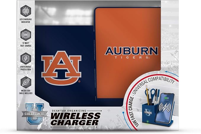 SOAR NCAA Unisex Cell Phone Wireless Charging Stand and Desktop Organizer