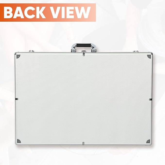 Portable Trade Show Display Case, 34"x22" Aluminum Card Show Display Case with Lock, Large Table Top Sports Card Display Case with Clear Acrylic Glass for Jewelry, Trading Card, Collectibles Shows