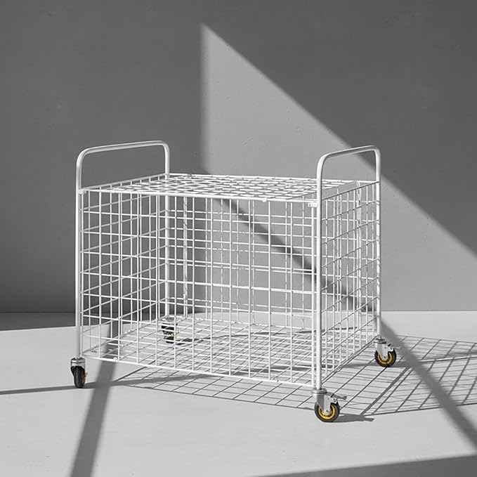 MyGift Professional Gym Metal Multi Sports Ball Storage Cart with Jumbo Industrial Wheels, Commercial Grade Portable Equipment Locker Cage for Basketball, Football, Soccer, Volleyball