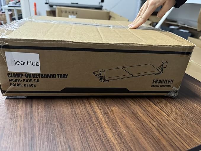 NearHub Large Keyboard Tray Under Desk Slide Out with Extra Sturdy C Clamp Mount System,26'' (30'' including Clamps) x11 Slide-Out Keyboard Drawer Under Desk for Typing,Keyboard Mouse Tray,Black