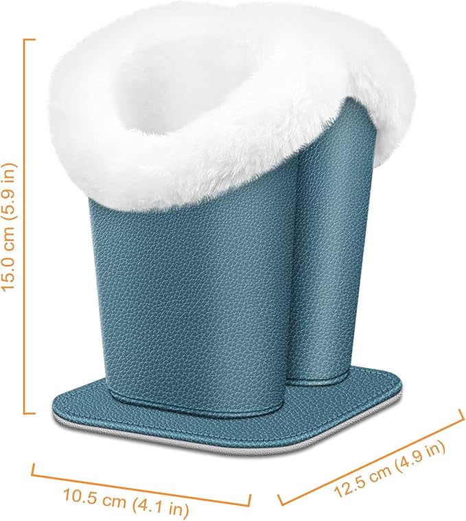 Fintie Plush Lined Double Eyeglasses Holder with Magnetic Base, Glasses Stand Case Organizer for Desk, Nightstand, Office, Ocean Blue