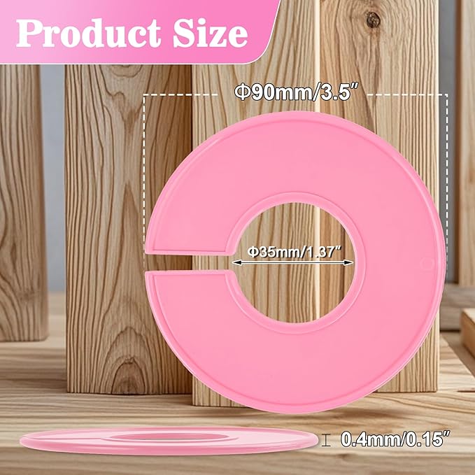 Sukh Closet Dividers 30pcs - Plastic Clothes Organizer Shelf Tags Labels for Clothing Rack Wardrobe Store Warehouse Nursery Must Haves Boutique Supplies Sturdy Durable Flexible No Burrs (Pink)
