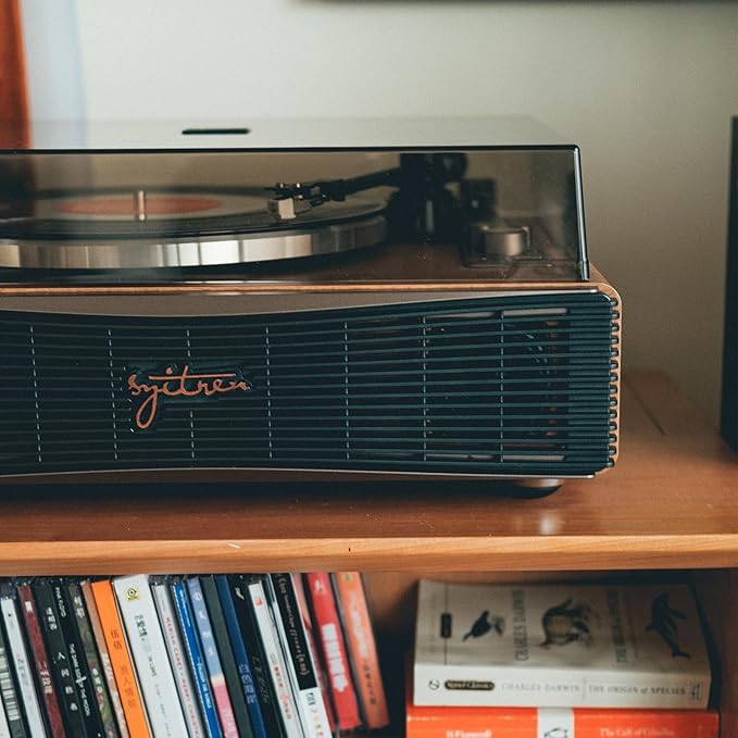 Paron Record Player Vintage Turntable for Vinyl Records with Built-in Speakers Bluetooth Retro Phonograph Wood Walnut