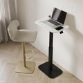 Ergohome™ ELEVANCE Table™ Height Adjustable Side Table for Couch or Bed, Laptop Table - End Table Office Coffee Accent Table - Precision Engineering for Superior Stability (Black Base Cloud Top)