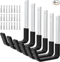 Heavy Duty Utility Hooks - Wall Mount, Hooks for Garage, Hose, Bike, Ladder, Leaf Blower Hanger (6 Medium)
