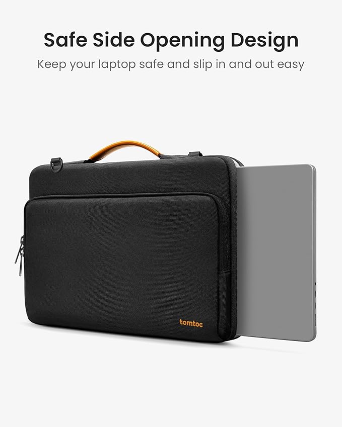 tomtoc 360 Protective Laptop Shoulder Bag for M4 MacBook Pro 16-inch M3/M2/M1 Pro/Max 2024-2019, The NEW RAZER BLADE 15/16, Dell Inspiron 16 Laptop, Water-Resistant Accessory Case