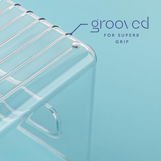 primebox Plastic Food Storage 6 Pack Clear Container Bin with Handles for Organizing Kitchen, Pantry, Refrigerator, Freezer, Pantry, Cabinet, Closet, Bathroom. 10”x4”x6”