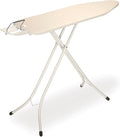 Brabantia Size B Ironing Board (49x15 in) 7 Height Options, Adjustable Steam Iron Rest Holder (Ecru) Non-Slip Feet, Anti-Collapse Child Locks