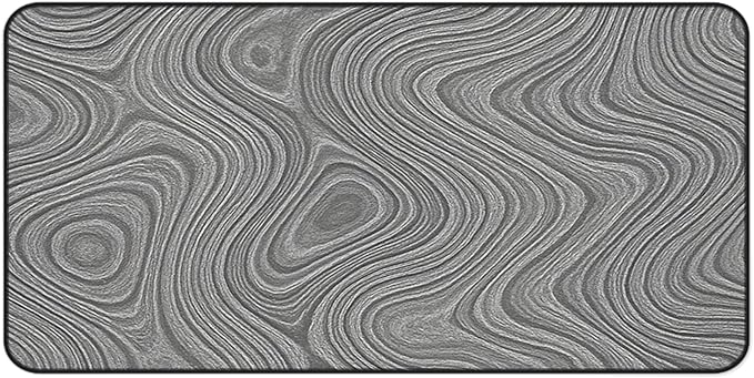 Brushed Metal Texture Desk Mat - Extended Mouse Pad & Desk Pad, Neoprene Surface, Non-Slip Rubber Base, Stitched Edges, Desk Protector for Keyboard & Mouse, Sizes 12x18/12x22/16x32 (Damascus, 16x32)