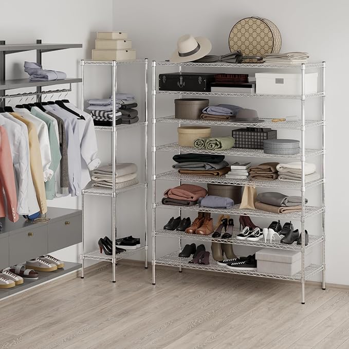 21" Deep x 54" Wide x 74" Height Wire Shelving Kit | 8-Tier | NSF Commercial Storage Rack Unit