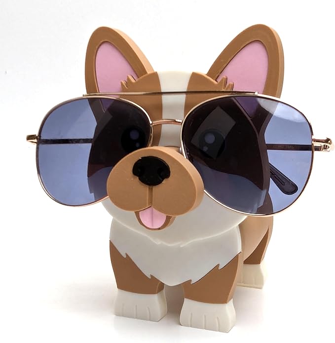 RedFive Corgi Eyeglass Holder Stand – Cute 3D Printed Dog Glasses Holder for Desk or Nightstand – Fun Gift for Corgi Lovers, Pet Owners, and Dog Moms – Handmade in Michigan USA