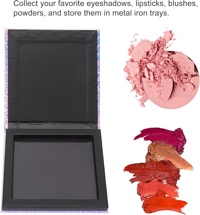 PU Empty Eyeshadow Palette, Fish Scale Small Magnetic Palette, Portable Magnetic Cosmetics Palette for Storing Eye Shadow, Lipstick, Blush, Loose Powder