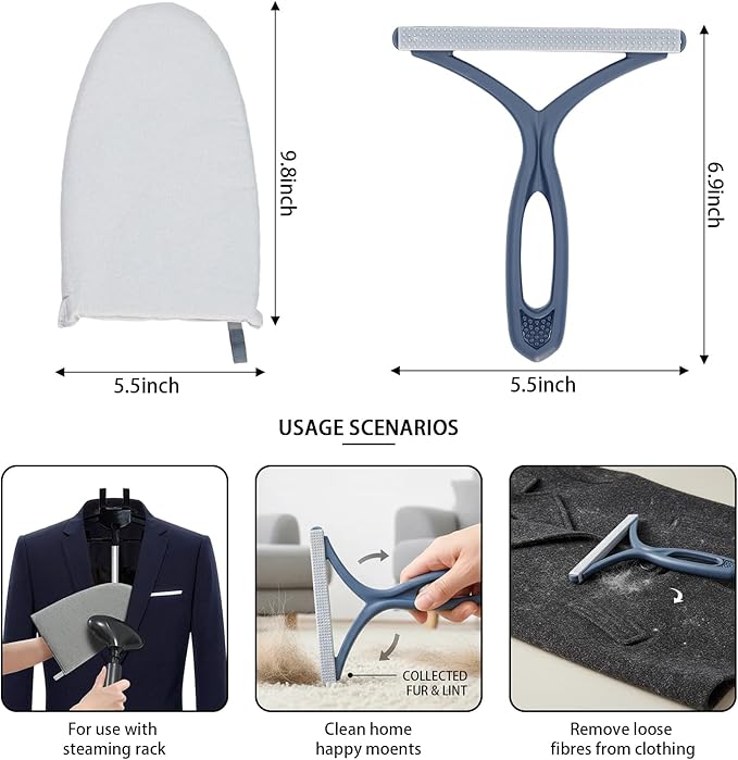 Garment Steamer Stand for Clothes - Garment Hanger for Steaming, Steam Rack for Clothes, Steam Iron with Stand, Including Ironing Gloves, Clothes Rac, Hair Remover ﻿