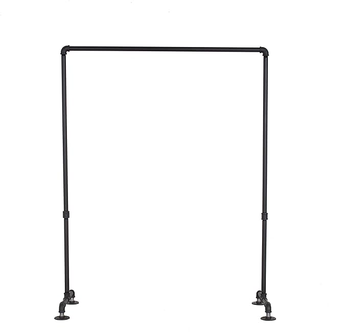 William Roberts Vintage Industrial Heavy Duty Hanging Rod Garment Rolling Closet Organizer Rack (48 in., Flange Feet)