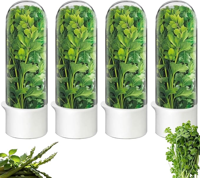 Herb Saver for Refrigerator, Fresh Herbs Lettuce Keeper for Refrigerator, Cilantro Container for Fridge Fres Parsley Mint Leaves Fresh Herb Keeper, Refrigerato Storage for Fresh for 2-3 Weeks