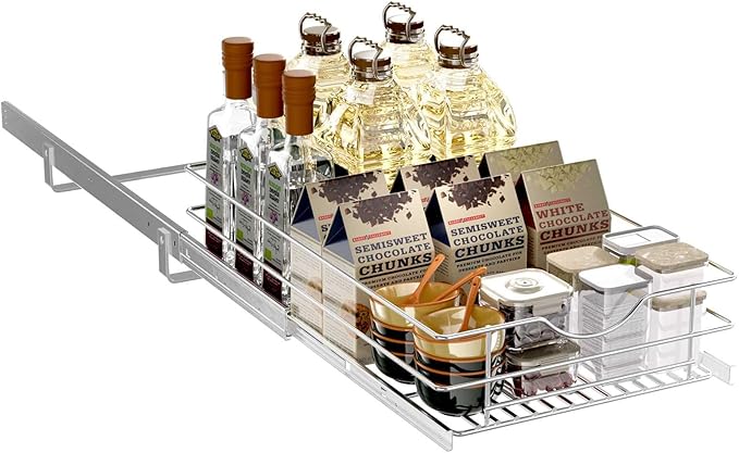 Pull Out Cabinet Organizer, (17½"W x 20"D), Soft Close Pull Out Cabient Drawer, Slide Out Cabient Organizer for Kitchen Base Cabinet, Pot and Pan Organization, Pantry Organization, Wire Basket