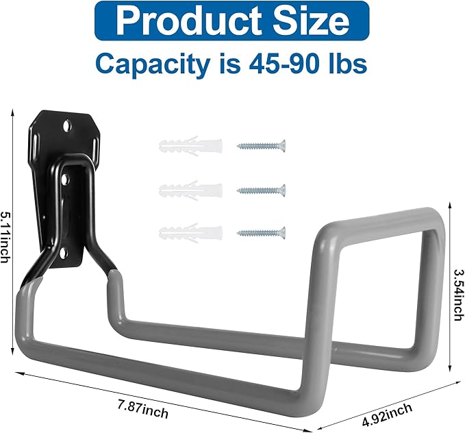 2PCS Water Hose Holder Wall Mount - Metal Hose Hanger Garden Hose Rack Heavy Duty Hose Storage for Outside Water Hose