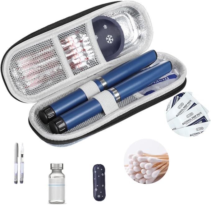 Insulin Cooler Travel Case Medication Diabetic Cooler for Travel with 1 Ice Packs Insulated Organizer for Insulins Pens and Other Diabetic Supplies