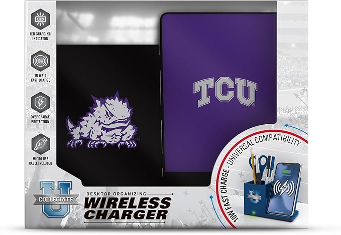 SOAR NCAA Unisex Cell Phone Wireless Charging Stand and Desktop Organizer