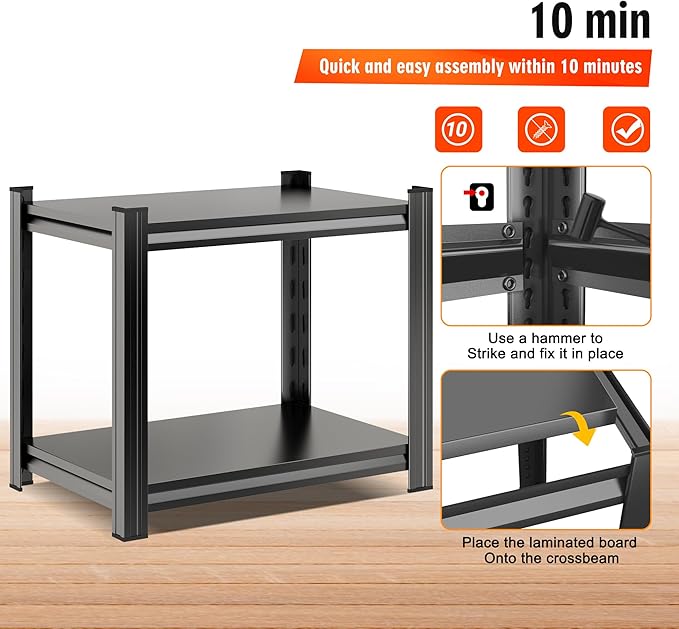 2-Tier End Table, Sofa Side Table for Small Space with Storage Shelf, Couch Table & Nightstand for Living Room, Bedroom, Office,22''H×16''W×16''D