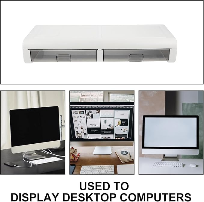 Monitor Riser Stand with Transparent Black Drawer Sturdy Computer Holder Desk Organizer for Home Dorm Office Practical Heighten Stand for Monitor and Laptop