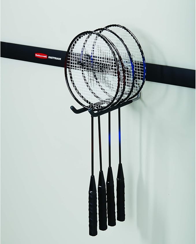 Rubbermaid Fasttrack Wall Mounted Garage Storage Utility Multi Hook for Tools, Chairs, Hose, Equipment, and Other Items, Supports 50 Lbs Each (8 Pack)