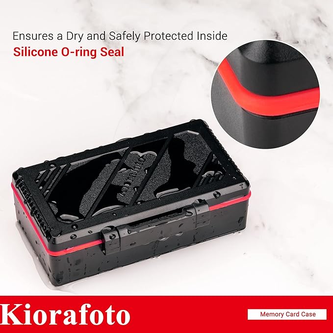 Kiorafoto 58 Slots TF Micro SD MSD Memory Card Case Holder Water-Resistant Anti-lost Anti-shock Storage Organizer with Labels & Notepaper, Switch Steam Deck Drone Trail Camera Memory Cards Accessories