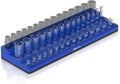 Olsa Tools Magnetic Socket Organizer (3/8-Inch Drive, 3-Row) - Magnetic Tool Organizer & Socket Holder - Tool Box Socket Organizers - Blue Blank - Holds 54 Sockets - Professional Grade - Part: 1683