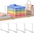OKPOW Shelf Dividers for Closet Organization: 4 Pack 8" Tall X 12" Deep Acrylic Clear Sturdy Separators for Clothes Purse - Easy Install Adjustable Maximize Bedroom Space for Home Organizer & Wife