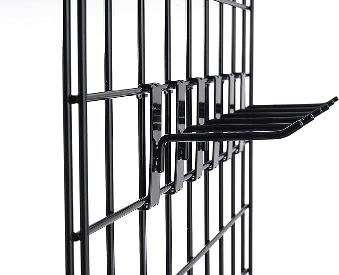 Gridwall Hooks 6 Inch,50PC Display Hooks for Grid Wall Heavy Duty Gridwall Hook for Grid Wall Panel Gridwall Peg Hook Black