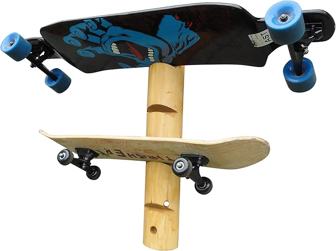 4-Place Longboards/Skateboard Log Rack, Vertical Snowboard Wall Mount, Indoor Longboard Skateboard Equipment Rack, Wakeboard Storage Racks, Longboard Holder Wall Mount for Garage