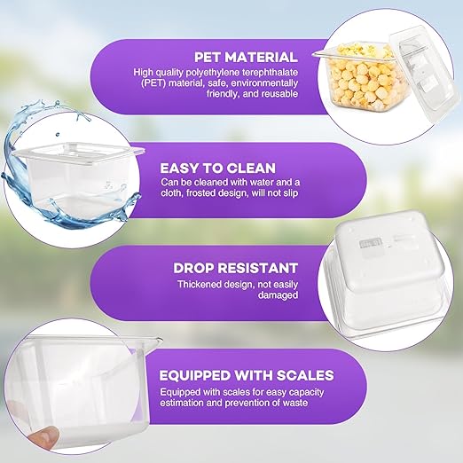 VOISEN 6 Pack Plastic Food Pan with Lids 1/6 Size 4 Inch Deep Commercial Food Storage Containers for Fridge Salad Fruits Vegetables Clear Restaurant Polycarbonate