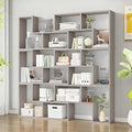 Expandable Bookcase with Adjustable Width,Wooden Room Divider Bookshelf,Standing Display Storage Organizer for Living Room,Study Room or Home Office